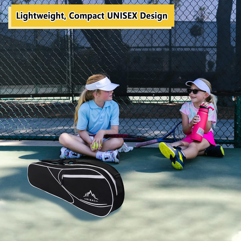 Himal 3 Racquet Tennis-Bag Premium Tennis-Racket-Bag with Protective Pad, Professional or Beginner Tennis Players, Lightweight Tennis Bag for All Ages,Black